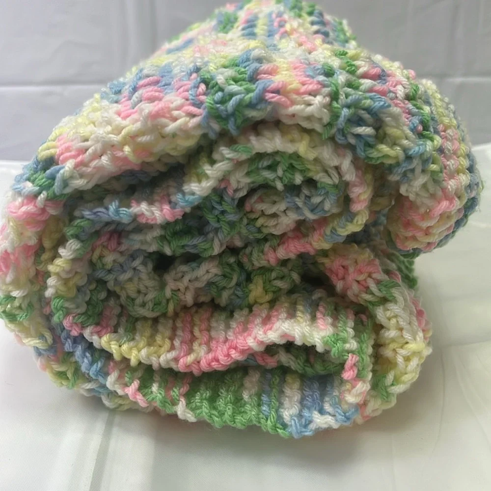 40 x 41 Hand Knit Throw Blanket Small Handmade